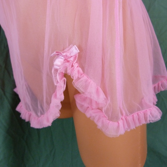 Victorias Secret 34B Sheer Pink Nighty Ruffles - Picture 5 of 8